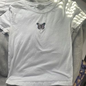 Haley & June Butterfly Cropped Baby Tee